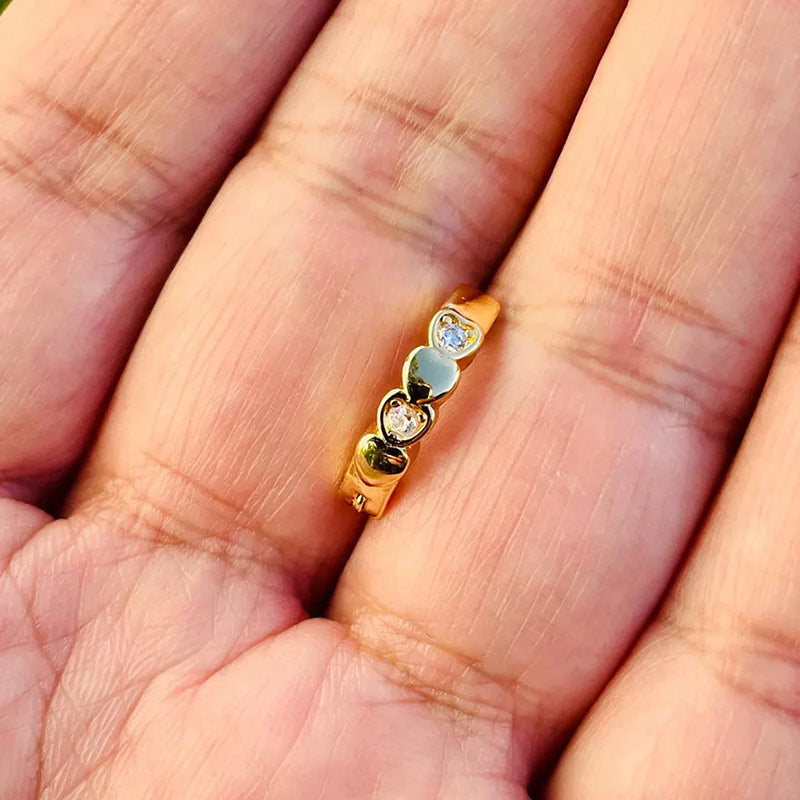 14k Gold Belly Button Ring Hearts and Diamonds Navel Ring Clicker Solid Gold Piercing Jewely