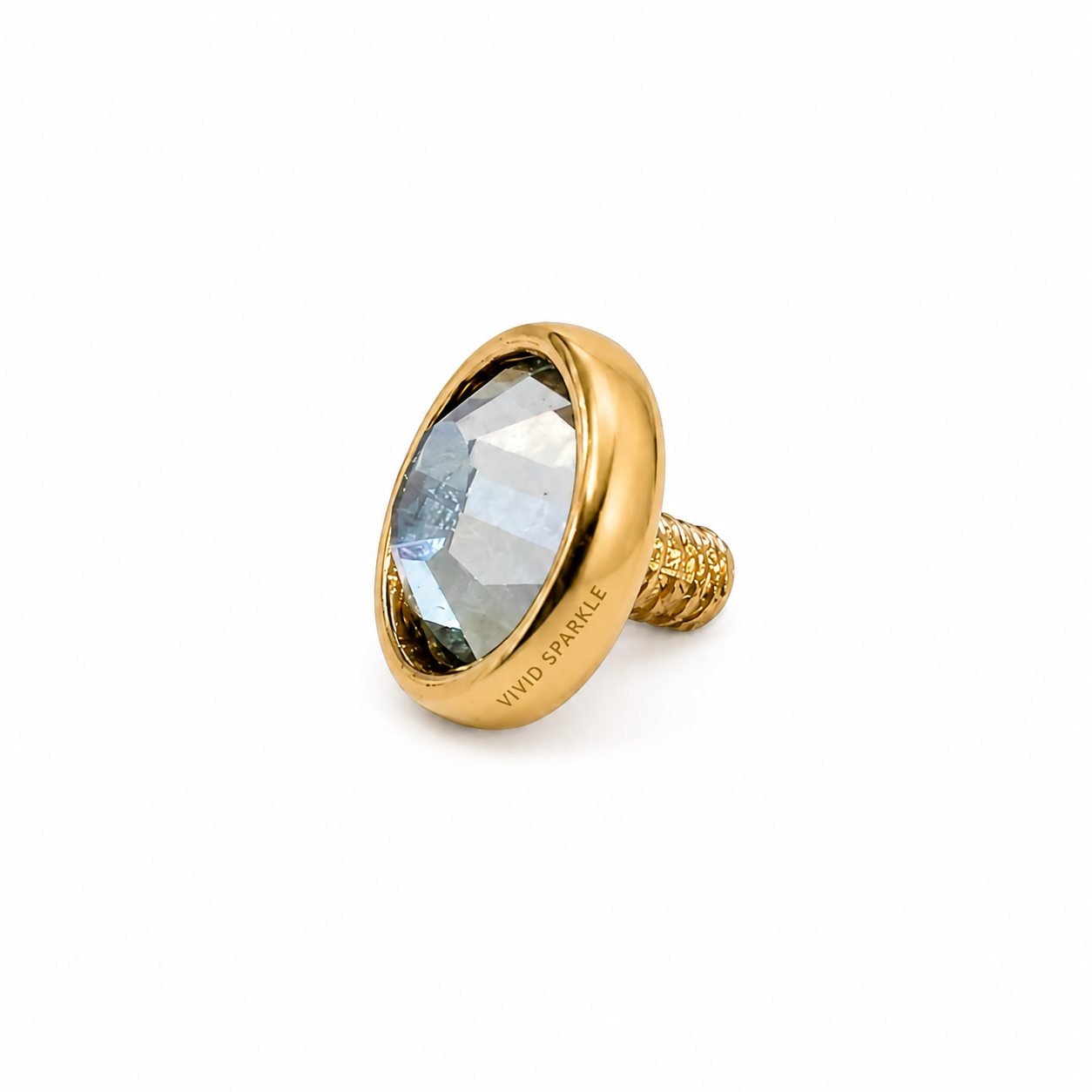 14k gold dermal top slim bezel rose cut diamond