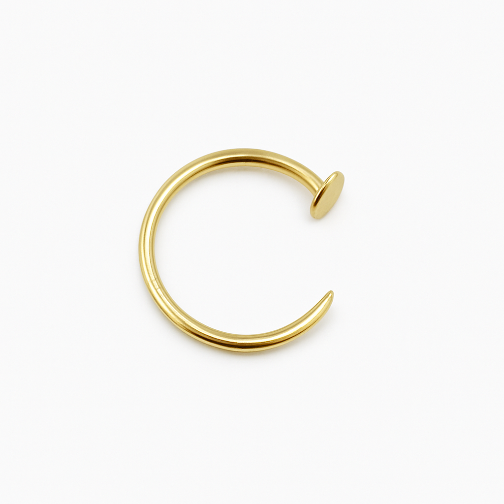 Nose Ring Hoop 20g Round 14K Solid Yellow Gold