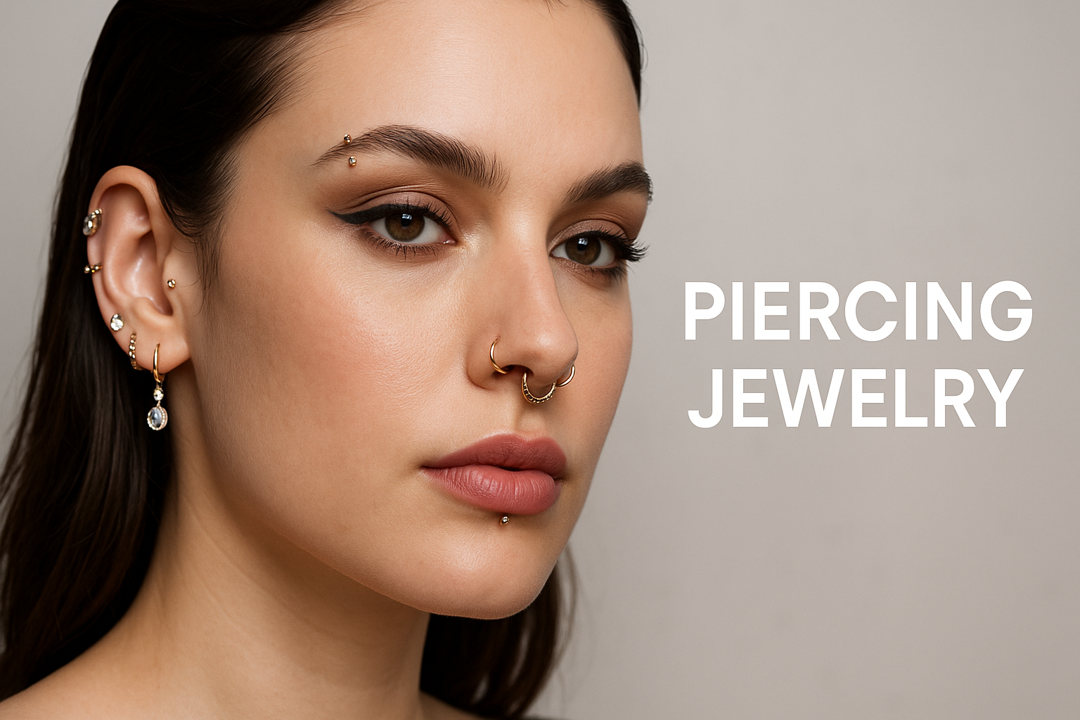 תמונת באנר ריאליסטית לחנות פירסינג