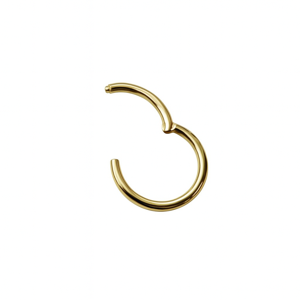 Cartlige Helix Rook Septum Nose Clicker Conch Daith Hoop 14k Solid Gold