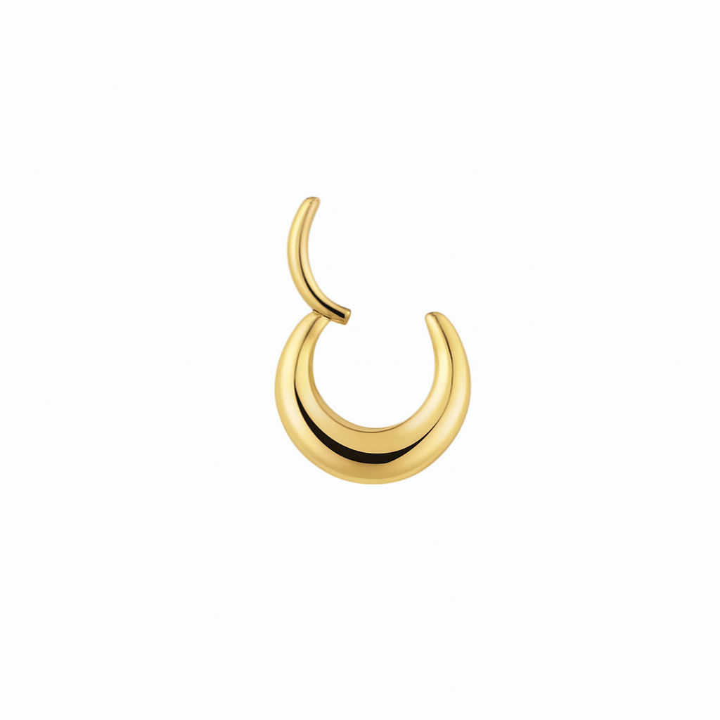 Weight Helix and Septum Clicker Conch Daith Hoop With 14k Gold