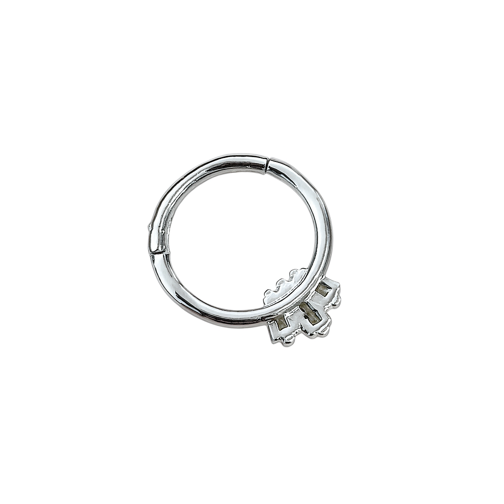 3 Bagutte Natural Diamonds Septum Nose Ring in 14K Gold Daith Piercing Clicker Daith Piercing Helix Piercing Septum Clicker