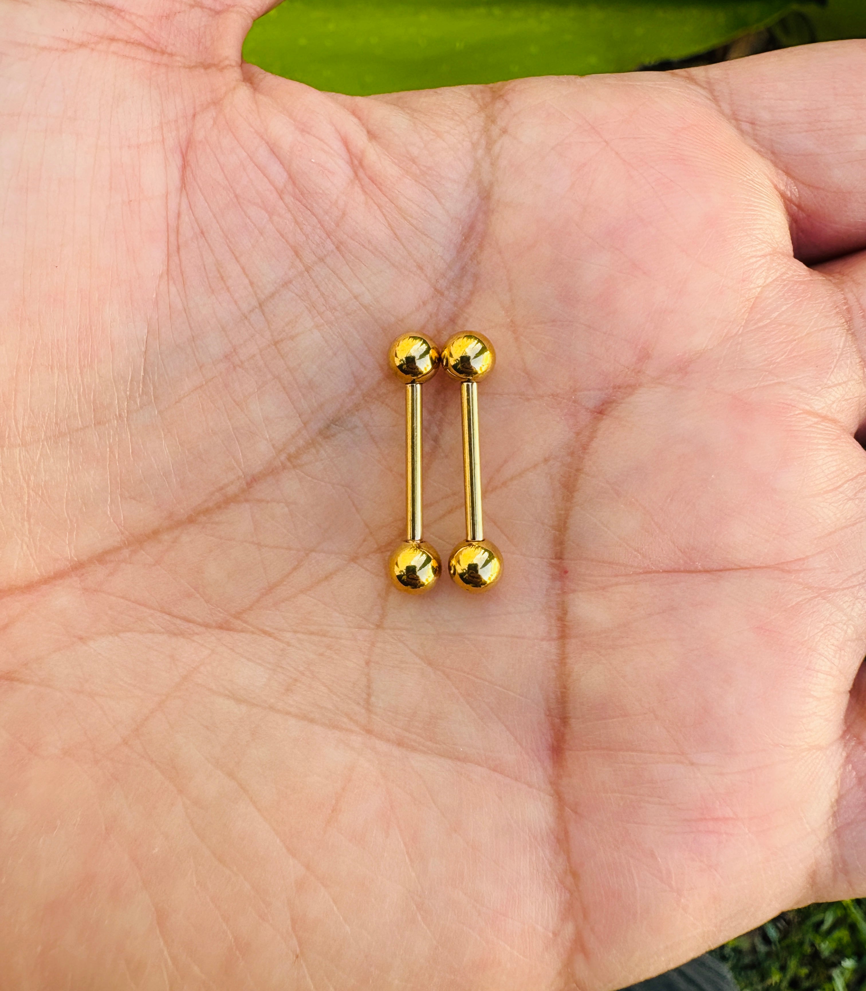 14K Solid Gold Nipple Tongue Barbell Hypoallergenic 14G Body Jewelry Sold individually