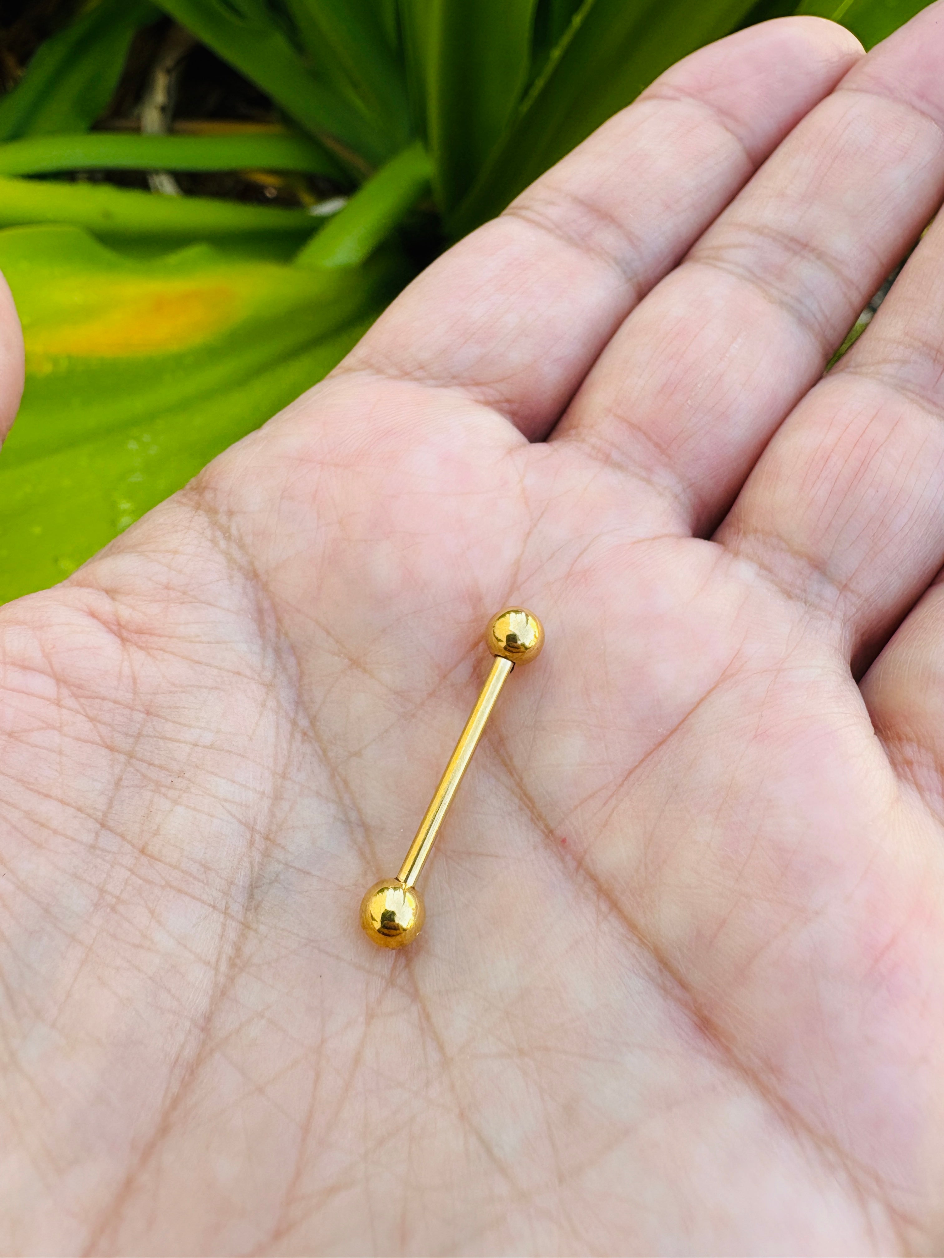 14K Solid Gold Nipple Tongue Barbell Hypoallergenic 14G Body Jewelry Sold individually
