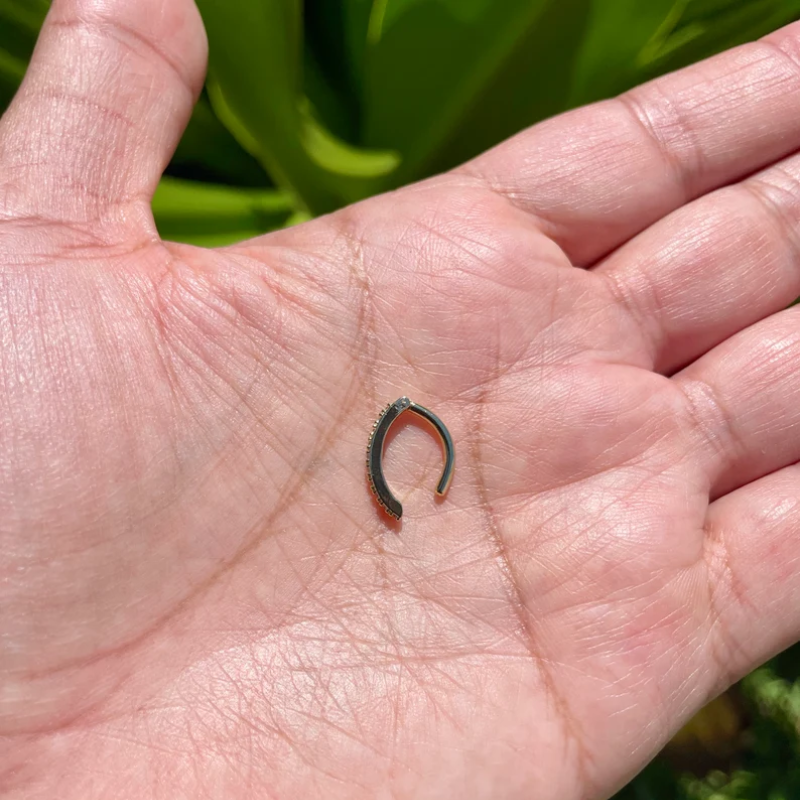 14k Gold Belly Button Ring Navel Ring with Natural Diamonds Solid Gold