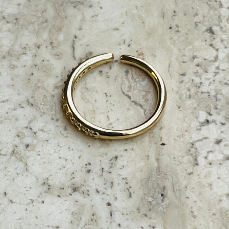 Gold Bendable Hoop 18g With Natural Diamonds 14K Solid Yellow Gold