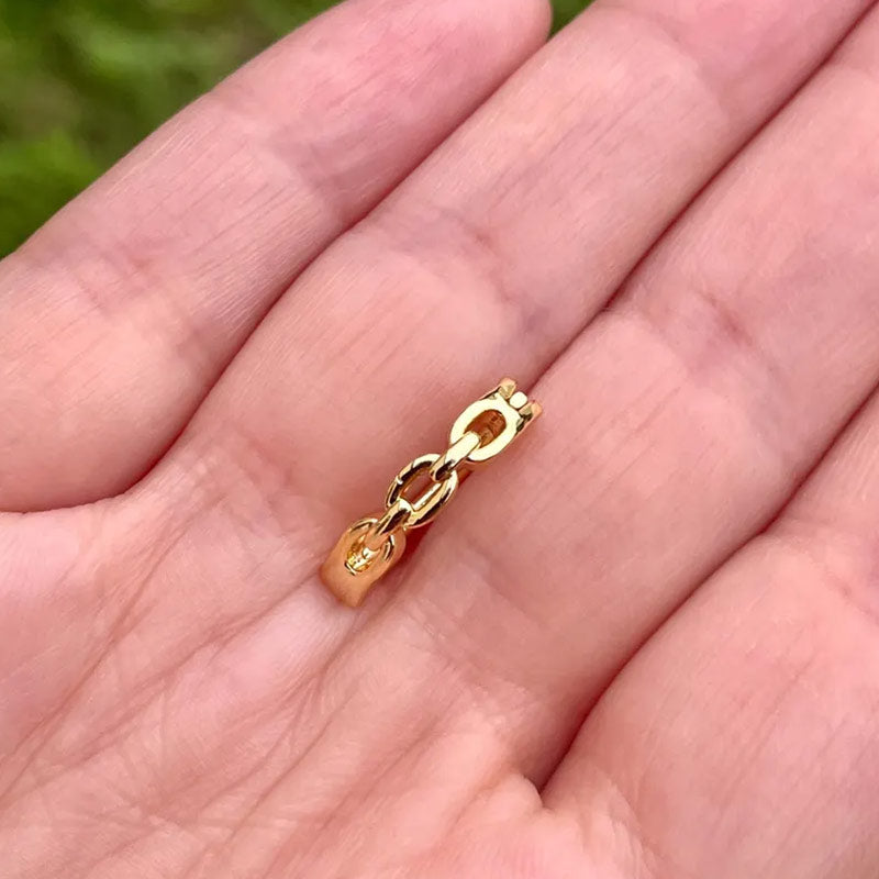 Chain Hoop 14k Gold Belly Button Ring Navel Ring Clicker Solid Gold Links Piercing