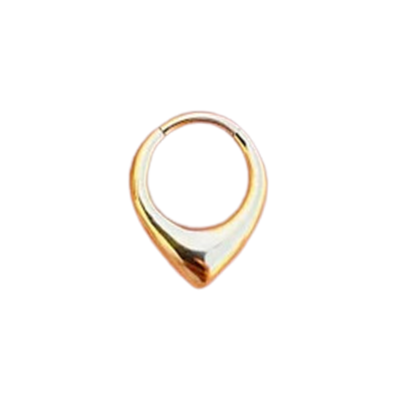 Chevron Helix and Septum Clicker Conch Daith Hoop With 14k Gold