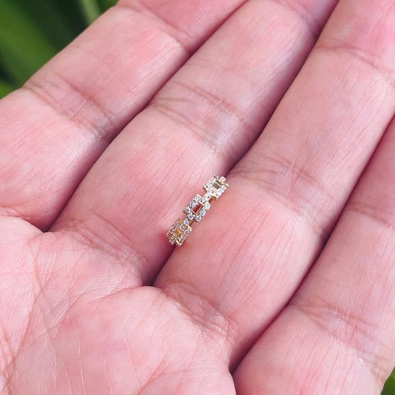 Cuban Link Chain Diamonds Nose Ring Clicker Rook Daith Hoop With 14k Gold Septum Ring