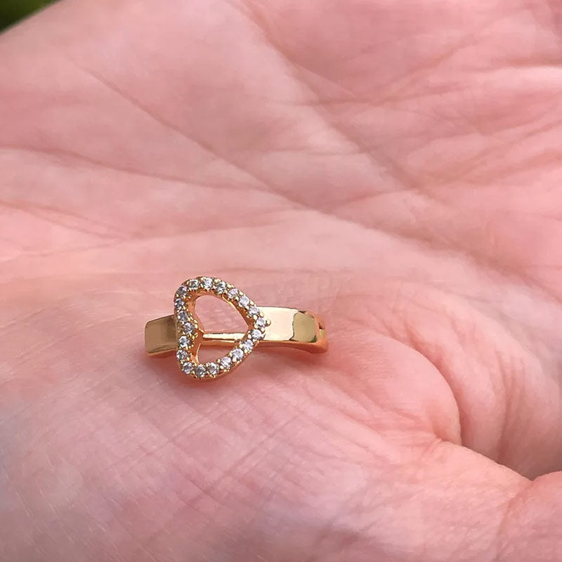 Heart 14k Gold Belly Button Ring Navel Ring Clicker Solid Gold Piercing Jewely With Genuine Diamonds