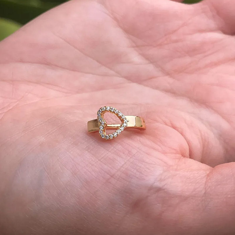 Heart 14k Gold Belly Button Ring Navel Ring Clicker Solid Gold Piercing Jewely With Genuine Diamonds