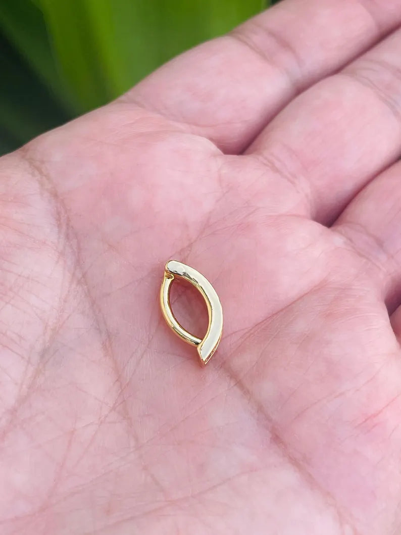 14k Gold Belly Button Ring Genuine Diamond Bezel Setting Clicker Solid Gold Piercing Jewelry