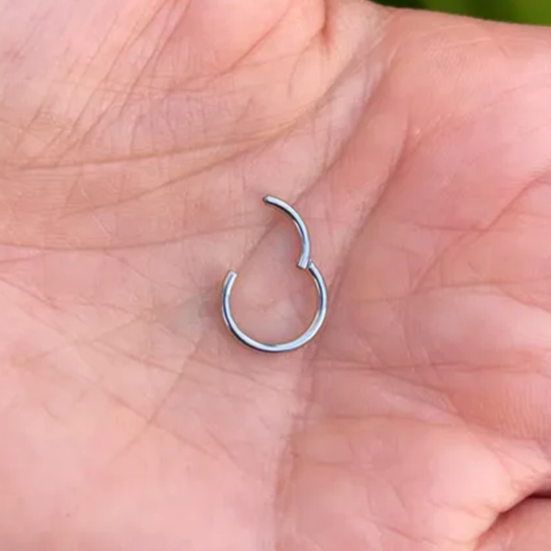 Red Sapphires Cartlige Rook Septum Ring Clicker Conch Daith Hoop Jewelry 14k Solid Gold Seam Ring