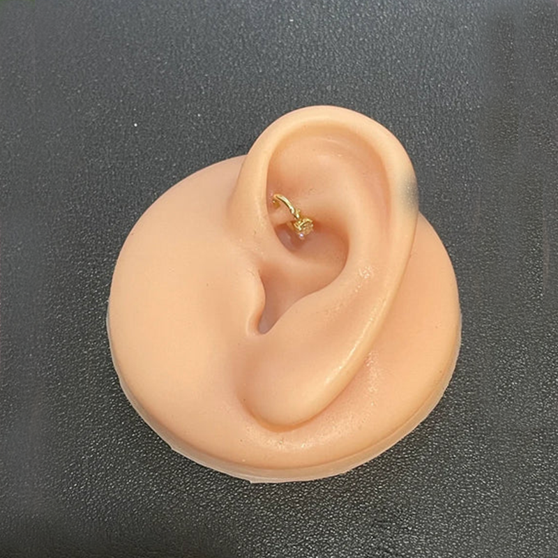 Seam Ring Septum Clicker Daith Helix Conch Rook Hoop With Single Natural Diamonds 14k Gold