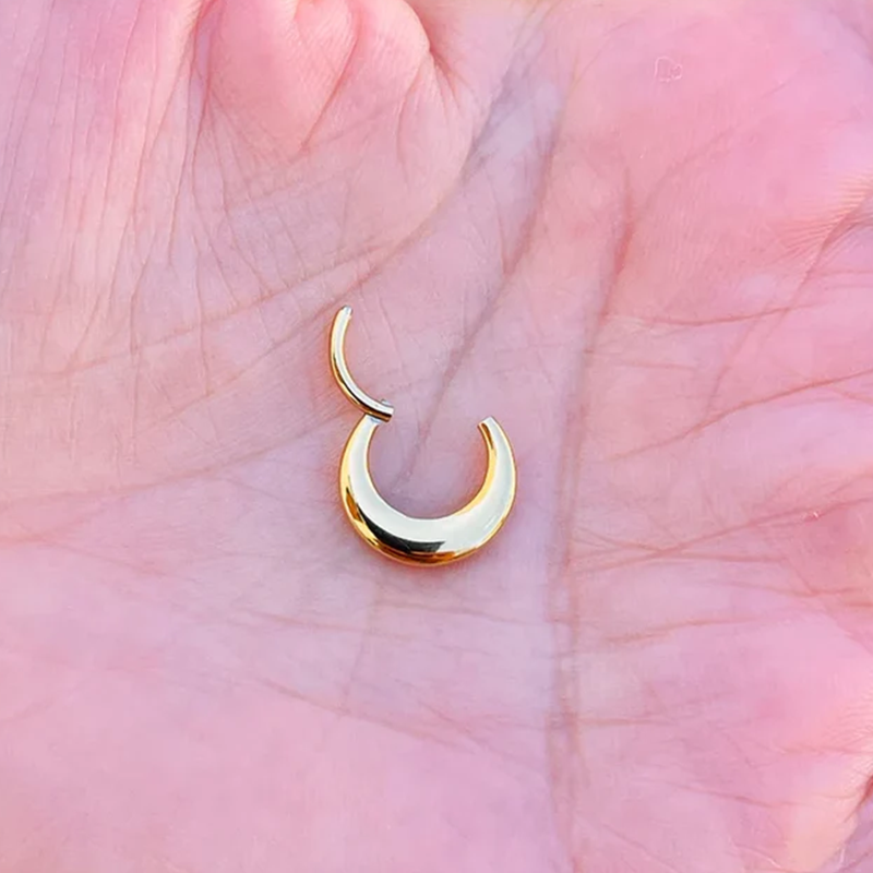 Weight Helix and Septum Clicker Conch Daith Hoop With 14k Gold