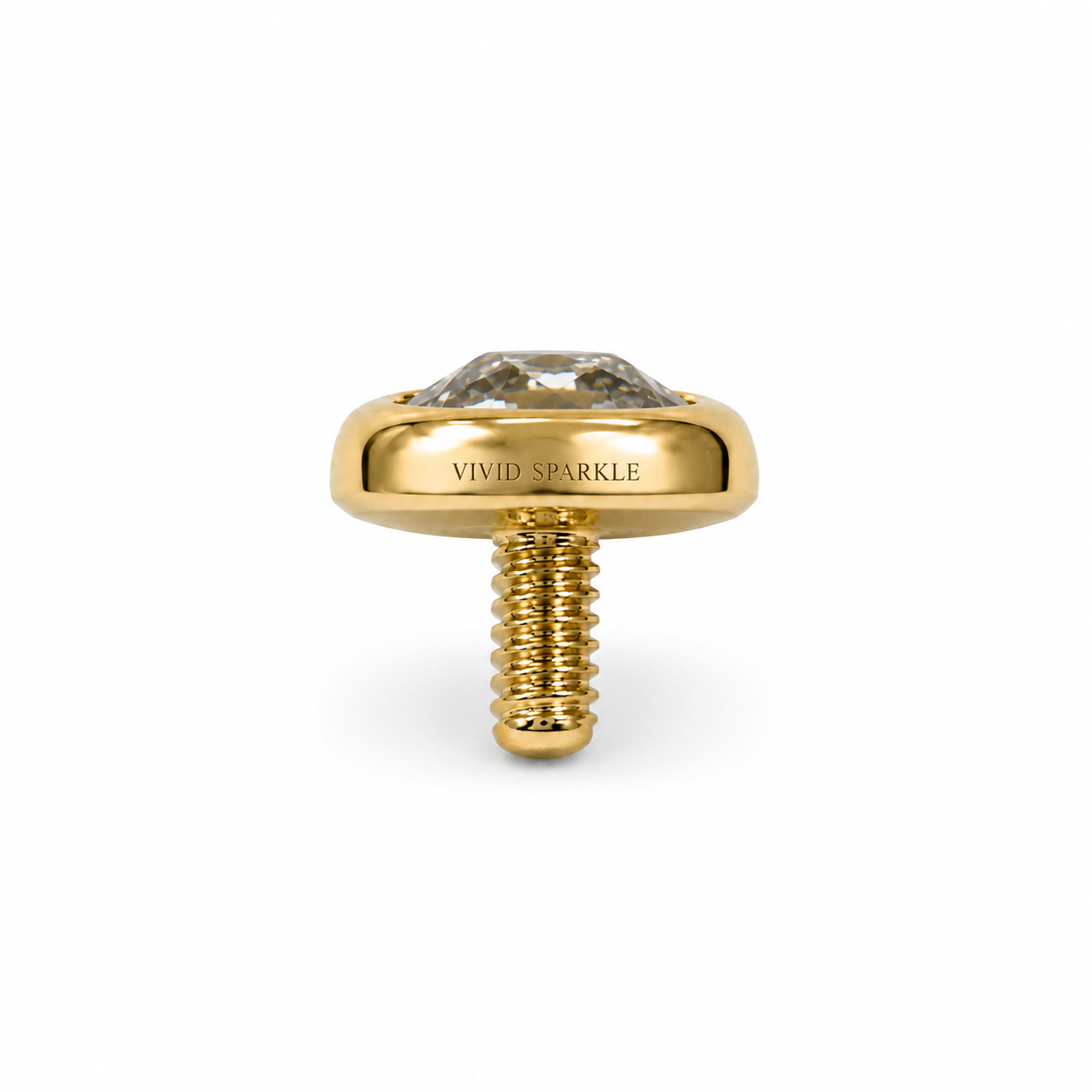 14k gold dermal top slim bezel rose cut genuine diamond