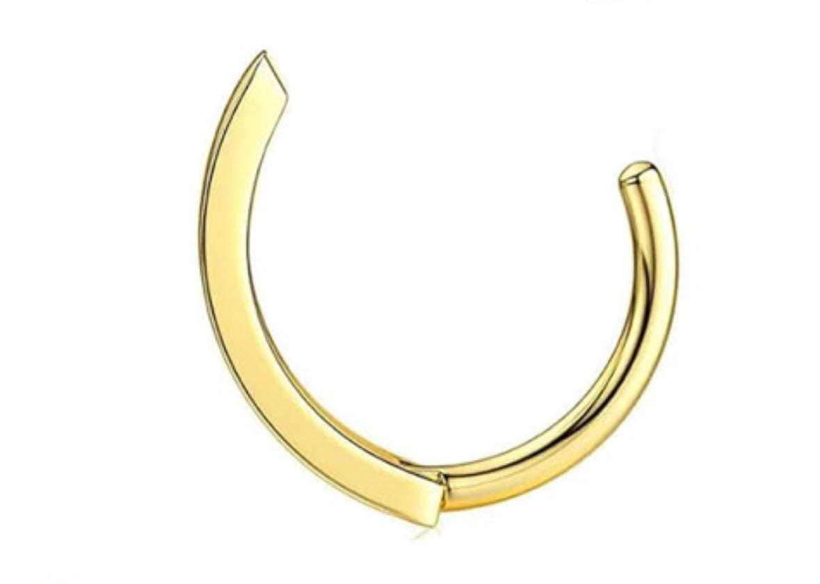 14k Gold Belly Button Ring Navel Ring Clicker Solid Gold Piercing Jewely
